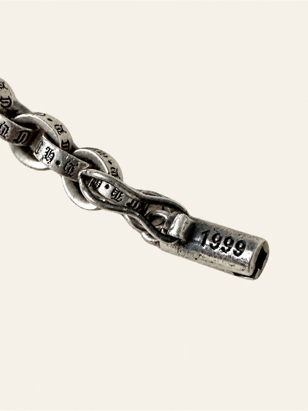 Chrome Hearts Paper Chain Bracelet w/ Cross .925 Sterling Silver - Picture 3 of 8